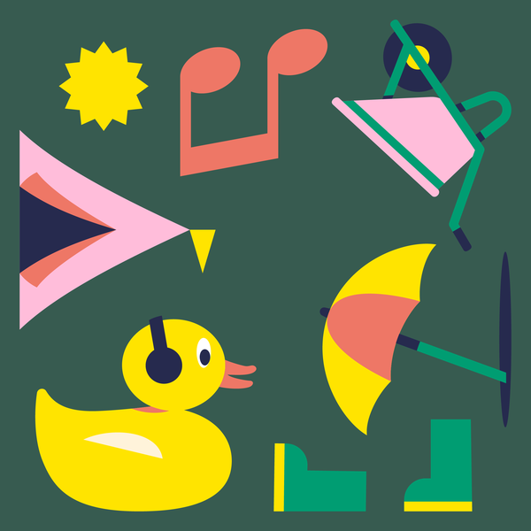Ente, Zelt, Musik, Sonnenschirm